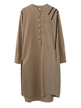 Original Solid Round-Neck Shirt Dress