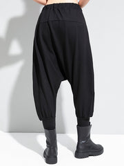 Minimalist Solid Elasticity Harem Pants