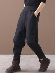 Loose Stitching Velvet Thickening Pants