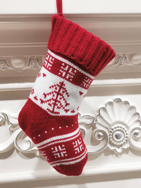 Knitting Christmas Sock Gift Bag