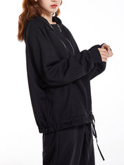 Loose Casual Zipper Hoodie Sweatshirt