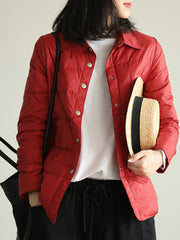 Women Retro Solid Color Casual Coat