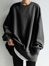 Solid Loose Round-Neck Casual Sweatshirt