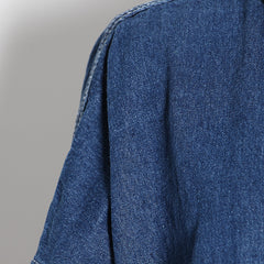 Casual Denim Split-Joint Lapel Shirt