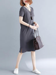 Casual Crossover Strap Neck Long Dress