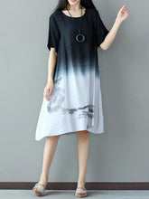 Loose Contrast Color Comfortable Short Dress