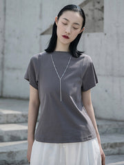 Urban Pure Color Short Sleeve T-Shirts Tops