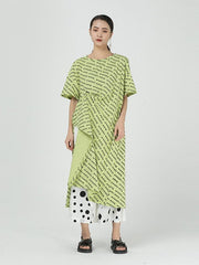 Green Lettered Print Cropped T-Shirt