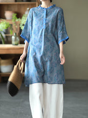 Half Sleeves Mid-Length Printed Blouse