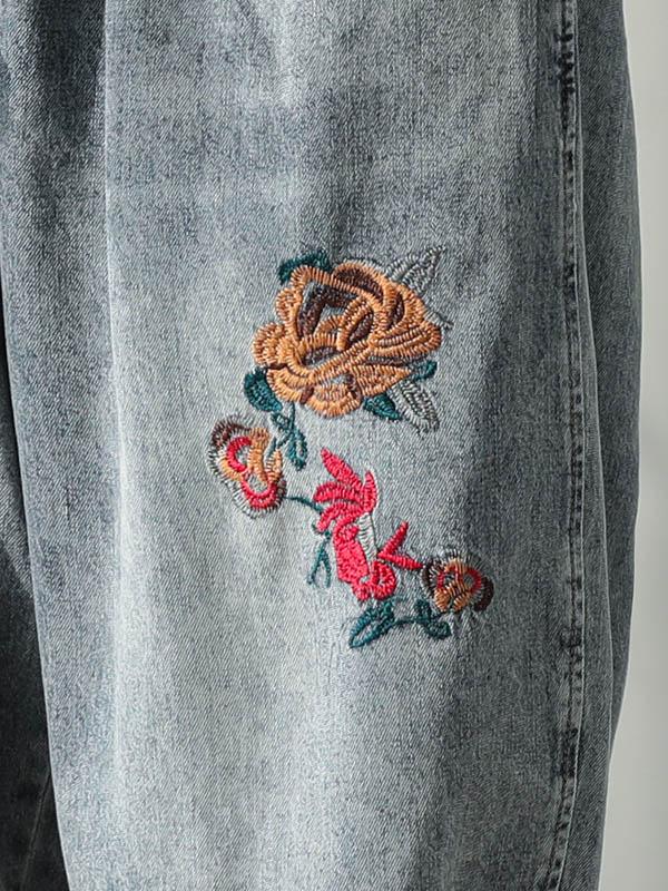 Vintage Embroidered Jean Harem Pants