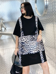 Original False Two Split-Joint Leopard Dress