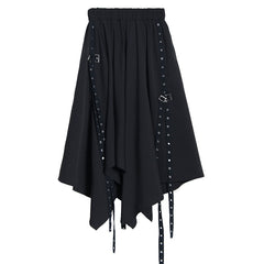 Women Webbing Drape Irregular Skirt