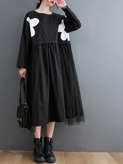 Patchwork Vintage Print Midi Dress