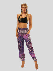 Ethnic Style Loose Wide Leg Casual Pants