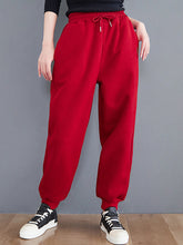 Loose Solid Color Fleece Harem Pants
