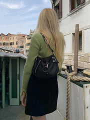 Retro Chain Split-Joint Nylon Bag