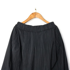 Women Pleated Loose High Waist All Match Wide Leg Casual Pants