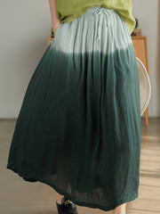 Women Casual Color Matching Tie Dye Loose Skirt