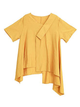Solid Color Asymmetric High-Low T-Shirt