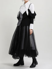 Women Contrast Stitching Long Sleeve Shirt