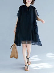 Plus Size Light Chiffon Strap Mini Dresses