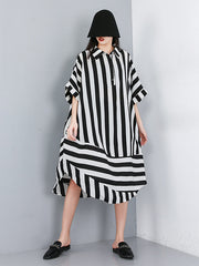 Original Irregularity Striped Shirts Dress