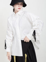 Minority Lantern Sleeves Drawstring Shirt