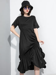 Polka Dot Cropped Pleated Dress