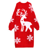 Christmas Snowflake Printed Midi Sweater Dress