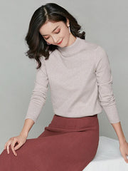 Shiny Half Turtleneck Knitting Sweater