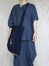 Loose Blue Plaid Comfortable Casual Wide-Leg Pants