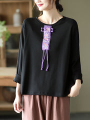 Retro Round Neck Loose T-Shirt