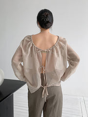 Perspective Straps Sunscreen Casual Shirt