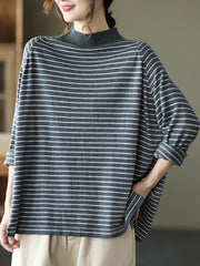 Striped Half Neck Sweater