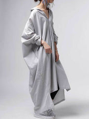 Solid Color Bat Sleeve Irregular Loose Dress