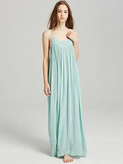 Inwrought Backless V Neck Maxi Dress