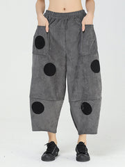 Women Retro Polka Dot Loose Casual Pants