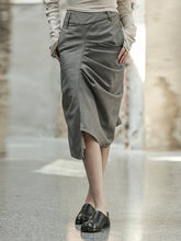 Roomy Asymmetric Pleated Pure Color Skirts