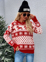 Christmas Fawn Printed Knitted Sweater