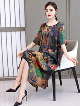 Loose Flower Printed National Dress