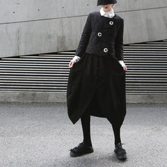 Pearl-Breasted Lamb Leg Lantern Tooling Cotton Bud Skirt