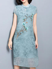 Loose Oversize Printed Split-side Dress