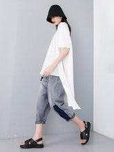 Solid Asymmetric Round-neck T-Shirt