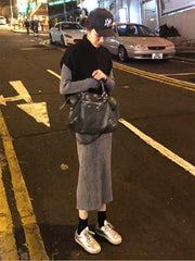 Loose Comfortable Wool 2-piece Skirts