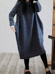 Loose Original Woolen Long Dress