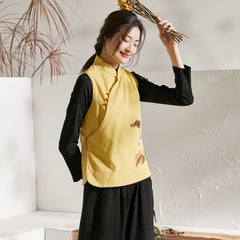 Vintage Ethnic Style  Zen Tang Waistcoat