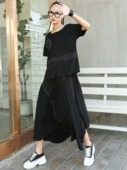 Irregular Single Breasted High Waist Skirt