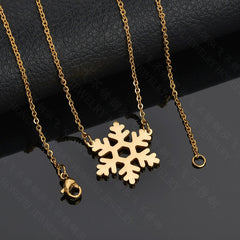 Women Simple Snowflake Pendant Geometric Necklace