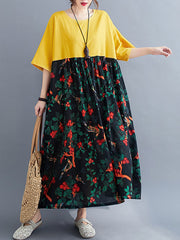 Original Floral Round-Neck Dress