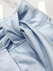 Pure Color Roomy Leaf Collar Shirt